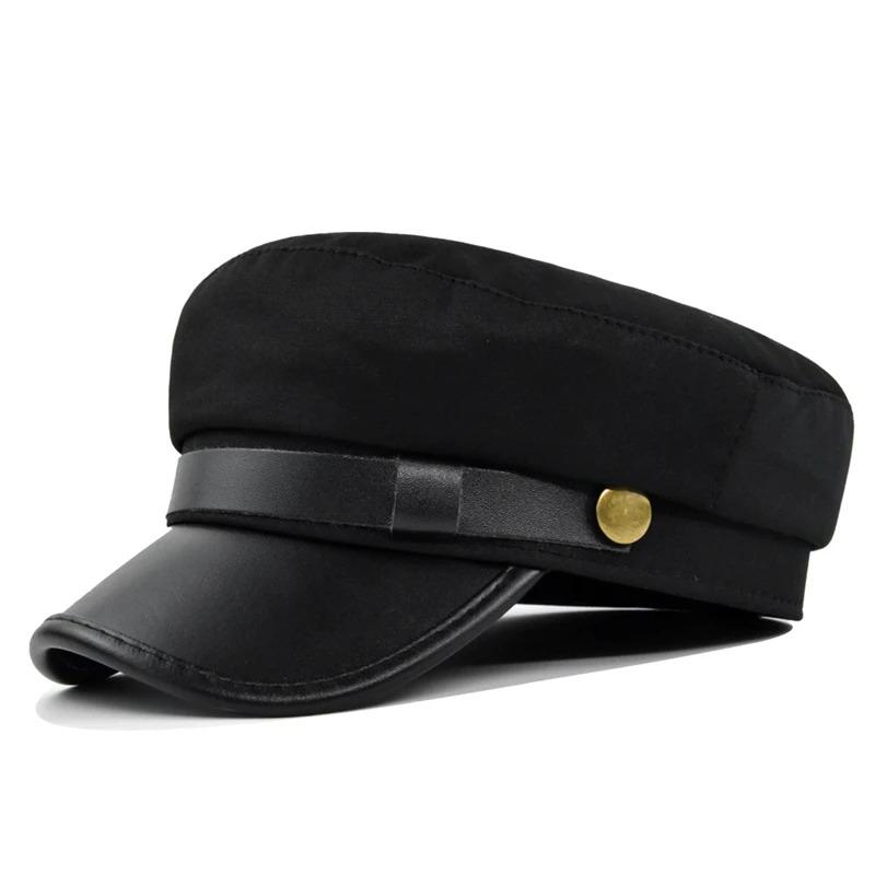 Autumn and Winter Versatile Beret Retro Flat Top Visor Small Face Black Painter Hat Fashion Hat Classic Versatile Adjustable