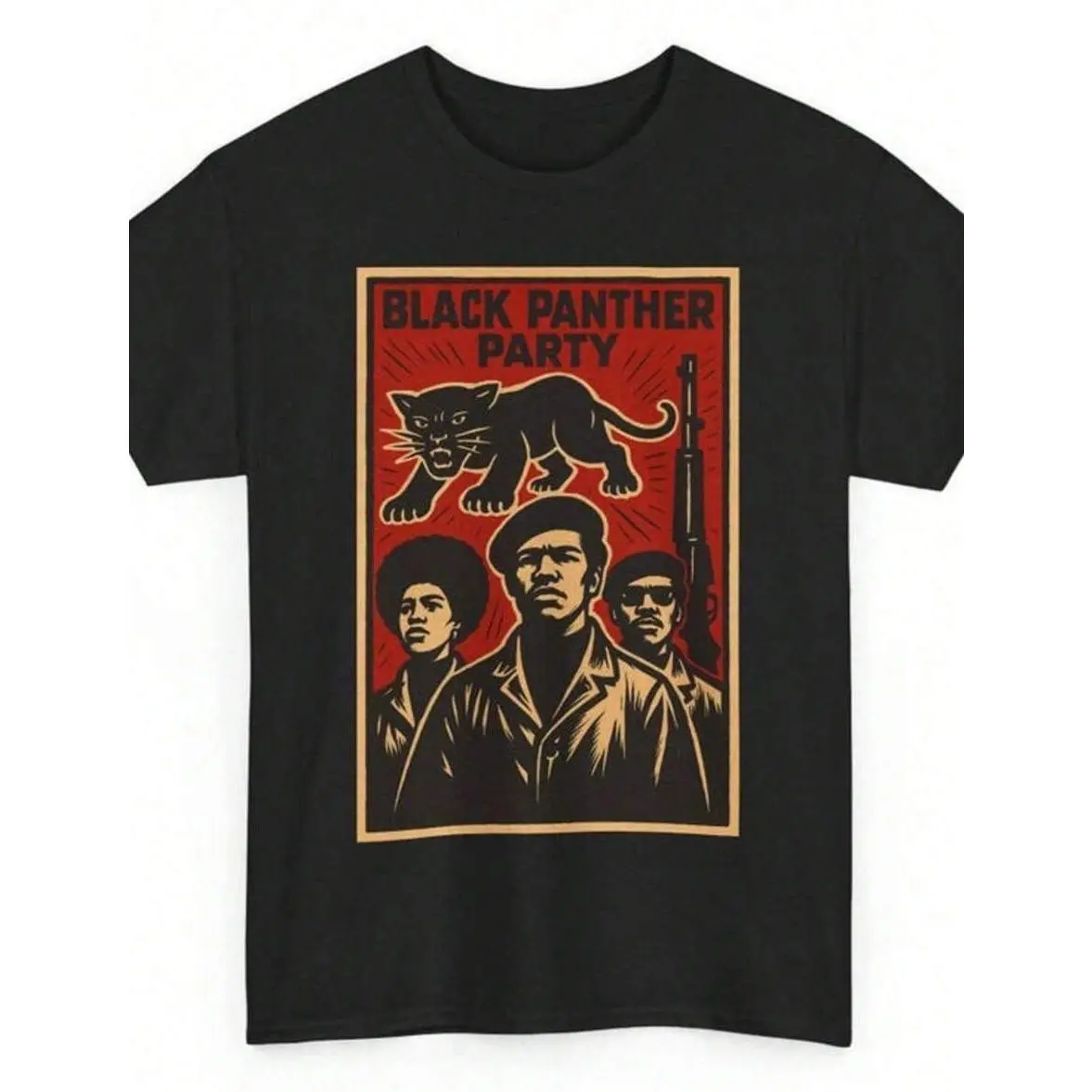 B_lack Panther Party T Shirt Unisex _ Soviet Style Graphic _ Retro USSR Revolutionary Desi