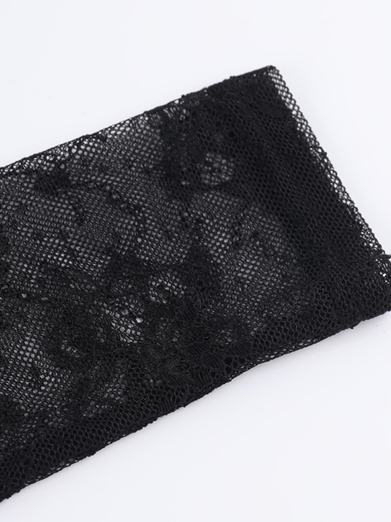 Women's Contrast Floral Lace Sheer Corset Crop Tee, Asymmetrical Neck Long Sleeve T-shirt for Spring & Fall, Women's Clothing for Daily Wear