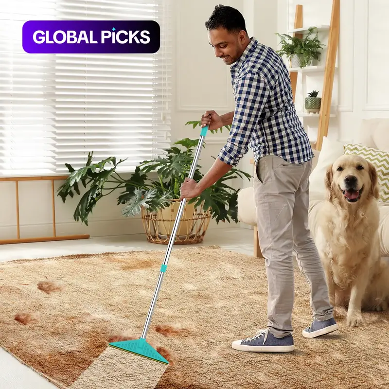 Long Handle Pet Hair Remover, 1 Count Retractable Pet Hair Removal Scraper, Flexible Scraper for Effortless Couch, Bed, & Carpet Cleaning, Valentine's Day Gift, Tools #GLOBAL PICKS