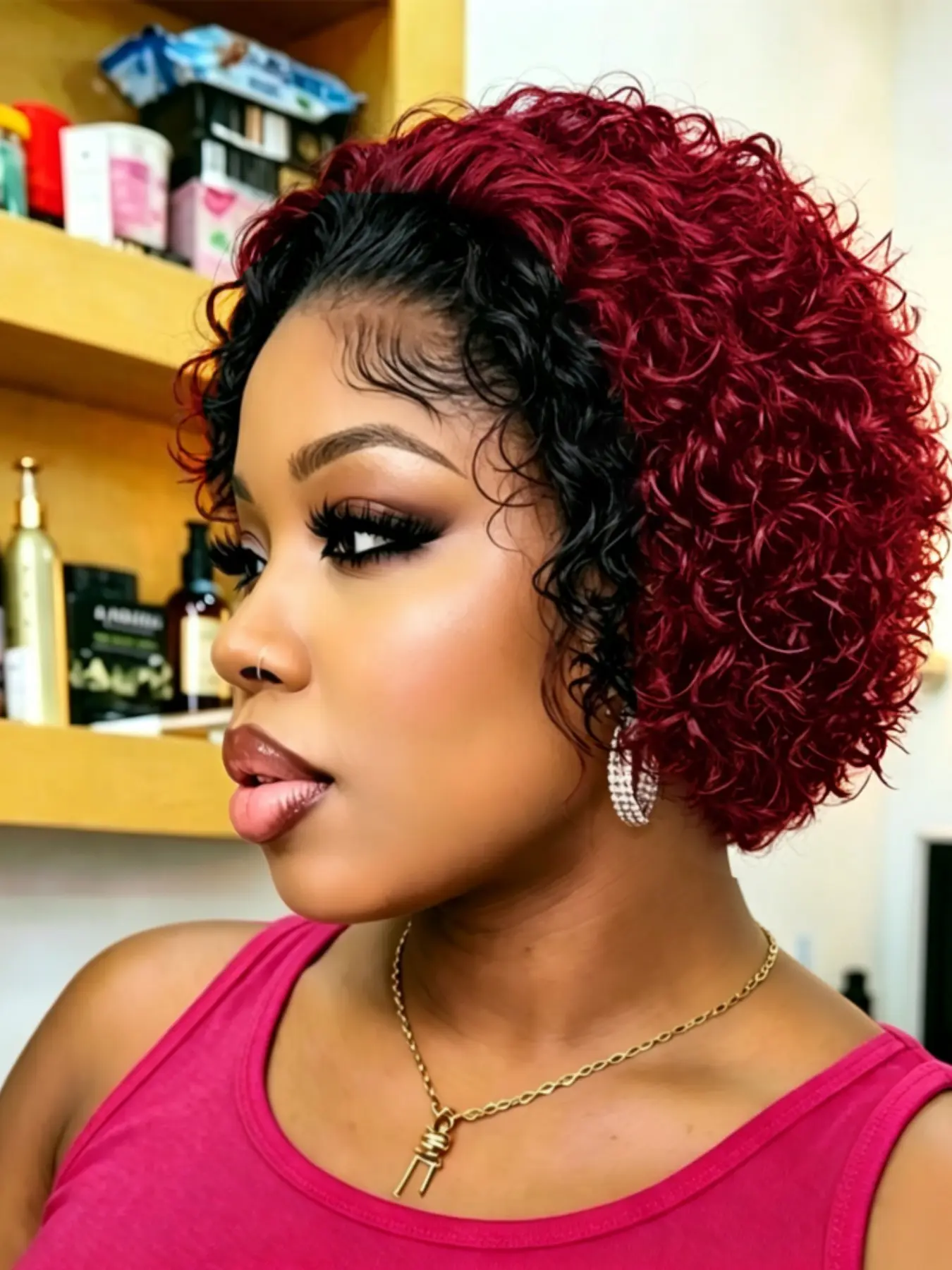 Human Hair 13x1 Lace Front Short Curly Pixie Cut Wig, Natural Bouncy Curly Short Wigs for Women, Stylish and Comfortable