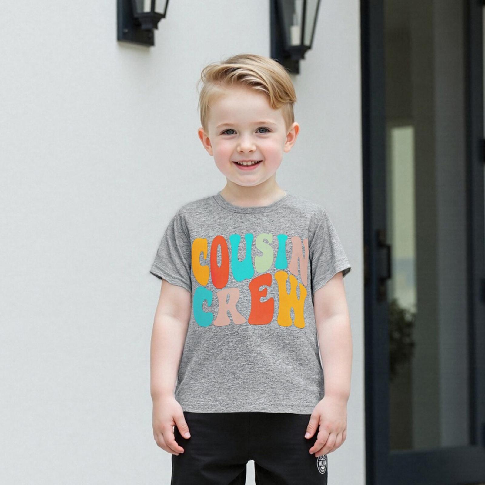 Toddler Baby Boy Girl Summer Tops Casual Round Neck Short Sleeve Letter Print T-Shirt Toddler Kids Summer Clothes Outfits