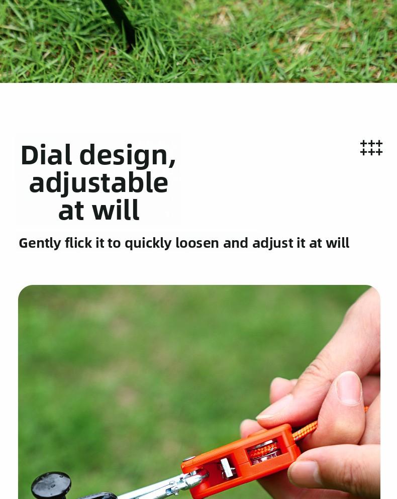 Outdoor camping tent windproof rope pulley adjuster