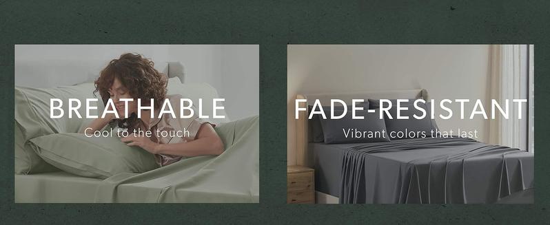 Deep Queen Sheets Sets - Fits Mattress 18-24 Inches Deep - Deep Sheets - 6 Piece Queen Size - Grey