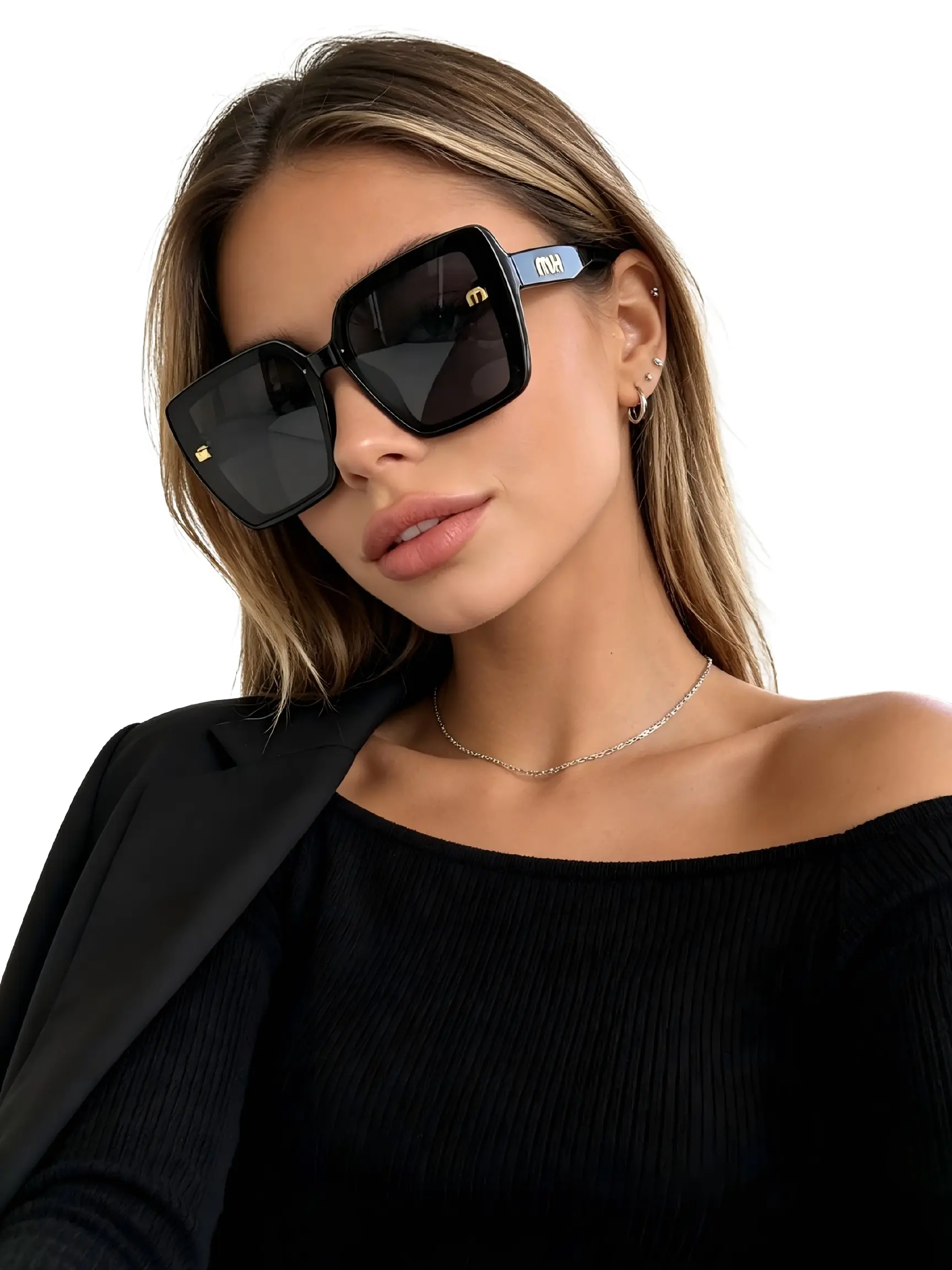 Luxury Square Frame Glasses for Women, Slimming Fashionable Design, Lightweight Luxury Style, Streetwear Chic Eyewear, New Arrival 2026, Trendy Streetwear Sunglasses