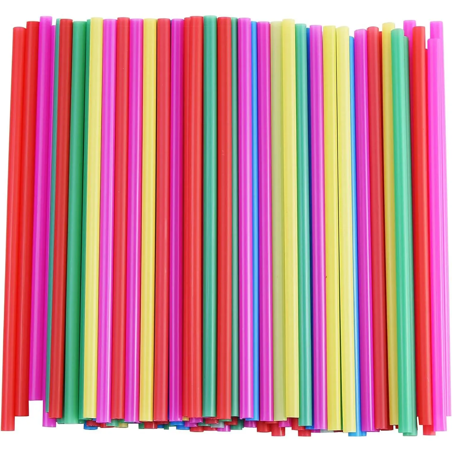 100 count Plastic Smoothie Straws, 8mm Wide Colorful Disposable Straws | ,  Grade, 5 Bright Colors 8.5-Inch Drinking Straws for Milkshakes, Slushes, Iced Drinks, Parties and Cafes