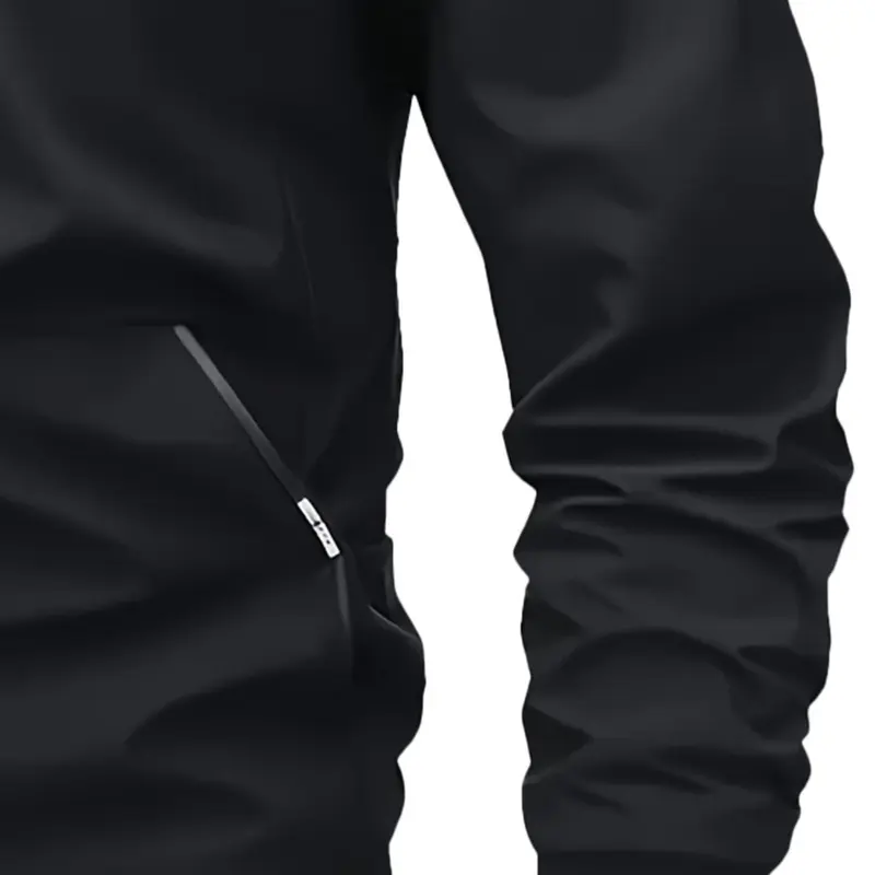 Men's Zip-Up Pilot Jacket - Sporty Chic Fitted Long-Sleeve Polyester Outerwear with Pockets, Letter Embroidery, Machine Washable Zip Up Sportswear for Casual Use