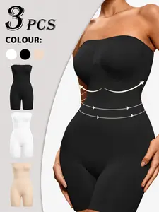 Invisible Bandeau Bodysuit Shapewear Tummy Control Waist Cincher For Dress & Camisole Non-slip