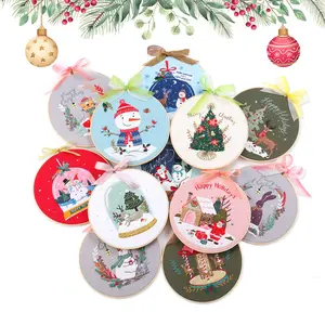New Christmas Embroidery Kit, European & American Style DIY Hand Embroidery Set, Cross Stitch & Suzhou Embroidery Handcraft Supplies