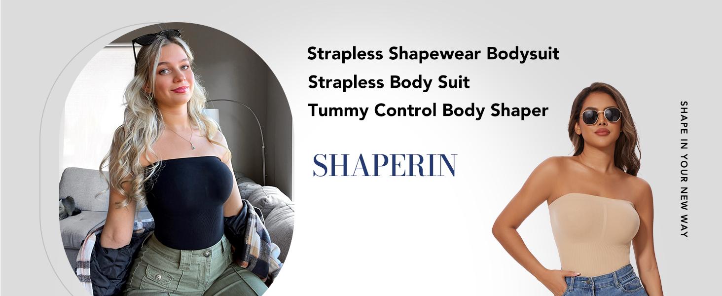 Strapless Bodysuit with Bras Tummy Control Shapewear Tube Tops Body Suit One Piece Leotard Strapless Bodysuit with Bras Tummy Control Shapewear Tube Tops Body Suit One Piece Leotard