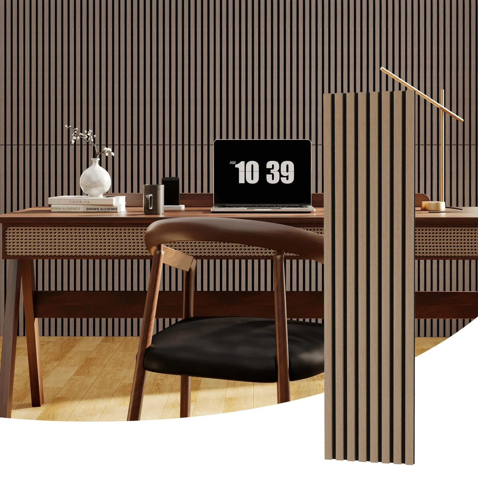 GARVEE 3D Wooden Acoustic Wall Panels, Sound Absorbing, Soundproofing, Decorative Design, Modern Acoustic Insulation for Interiors, Easy Installation, Set of 2, 120 x 30 cm