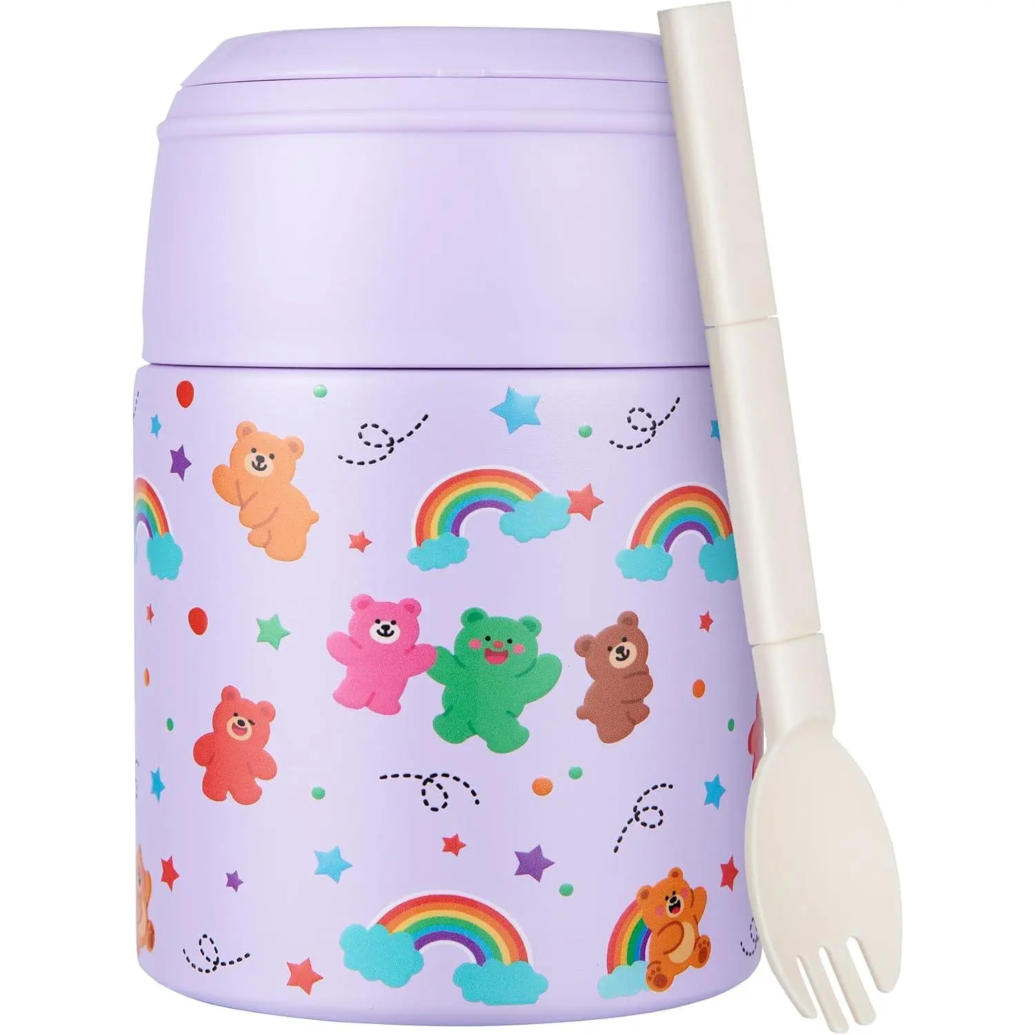 10oz Soup Thermo for Hot   Insulated  Jar Container with Spoon Width Mouth Stainless Steel Leak Proof Thermo Lunch Box for School Travel