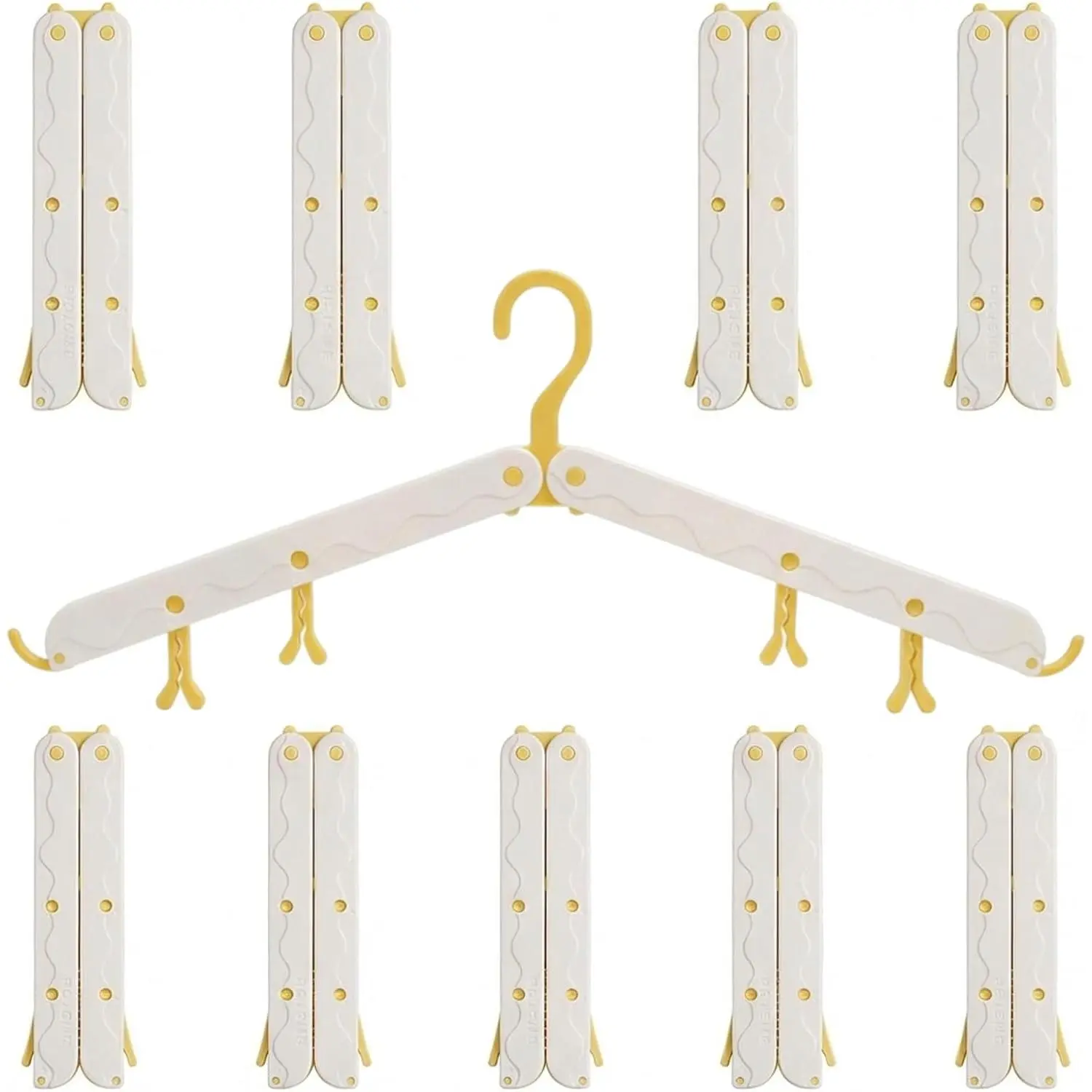 3-Pack Lightweight Foldable Travel Hangers with Clips - Compact Space-Saving Organiser Set for Hanging Laundry, Suitcase & Hotel Trips