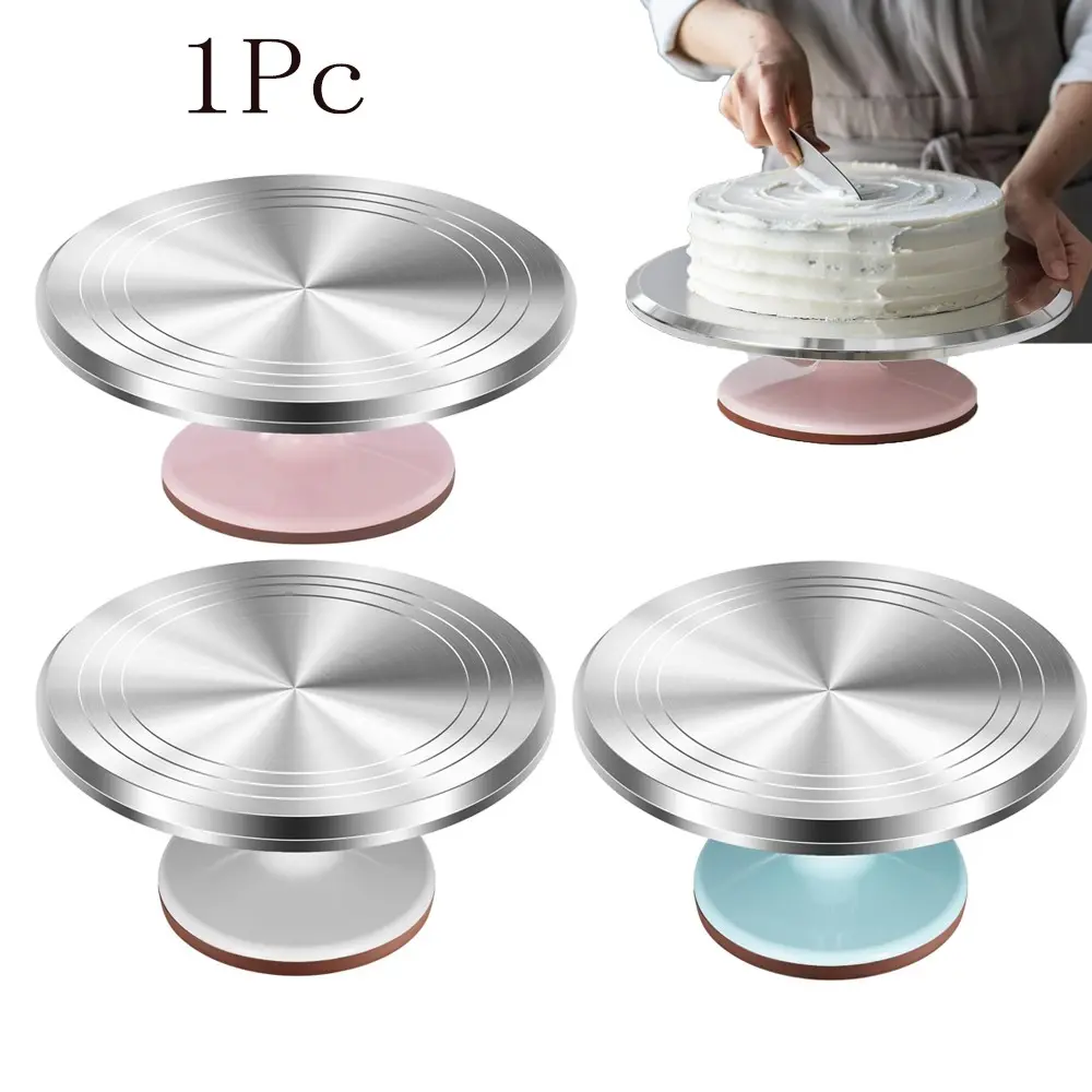 Aluminum Alloy Rotating Cake Stand, 10 Inch Cake Decorating Turntable, Non-Slip Platform, 360° Smooth Rotation, Ideal for Baking Parties, Cake Stands for Party