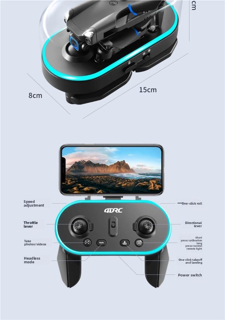 Compact Camera Remote Control Mini Aerial Drone, Durable Easy-to-Fly Entry-Level Quadcopter RC Aircraft Toy for Kids