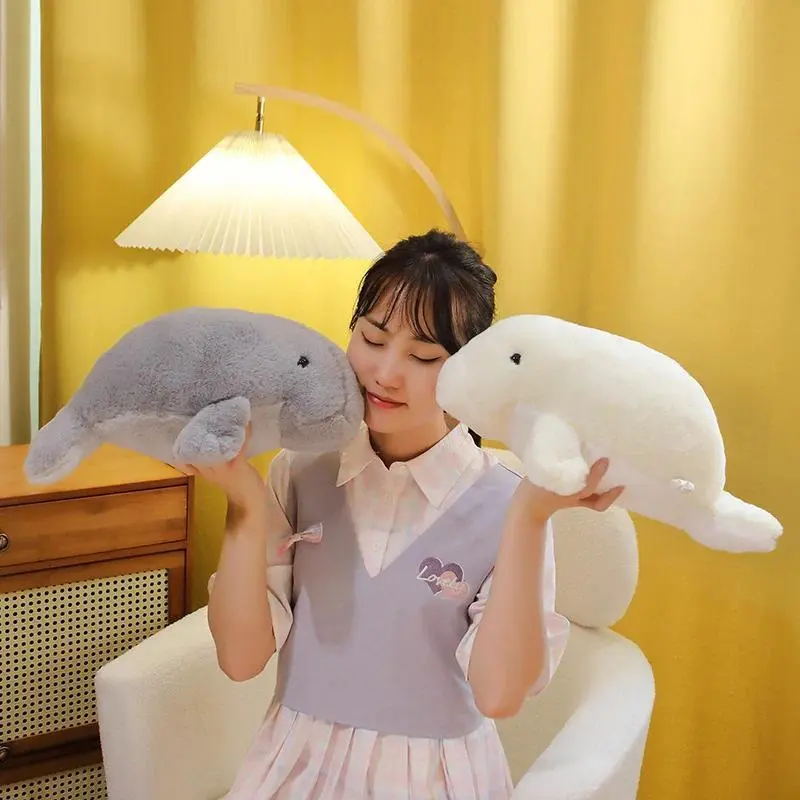 40/50cm Kawaii Manatee Plushies Sea Cow Plush Toys Lifelike Stuffed Ocean Animals Dugong Soft Dolls Kids Educational Gifts
