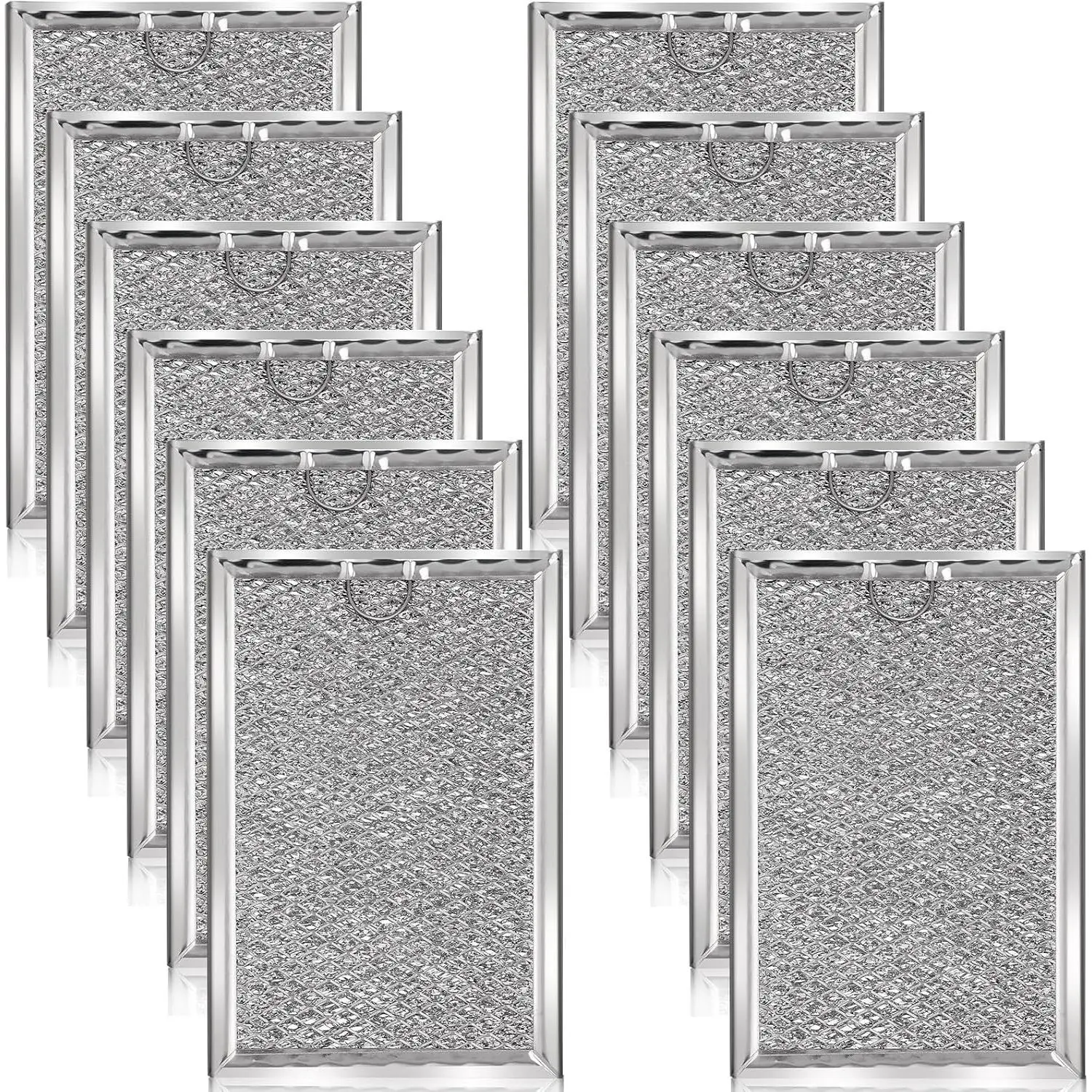 12 Pack Microwave Filter Replacement 7.64 x 5.1 Inch Microwave Oven Grease Filter for Kitchen Air Entering over the Range Oven Stove Compatible with Wb06x10309 Wb06x10359