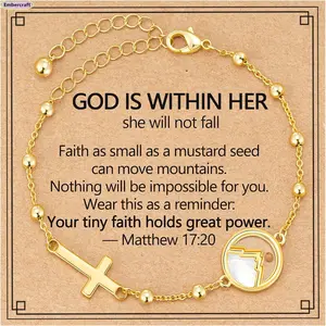 Meaningful Mustard Seed Cross Bracelet for Women, Viral Christian Faith Jewelry, Adjustable Religious Prayer Bracelet, Catholic Baptism & First Communion Gift, Inspirational Confirmation Keepsake for Loved Ones summerwins