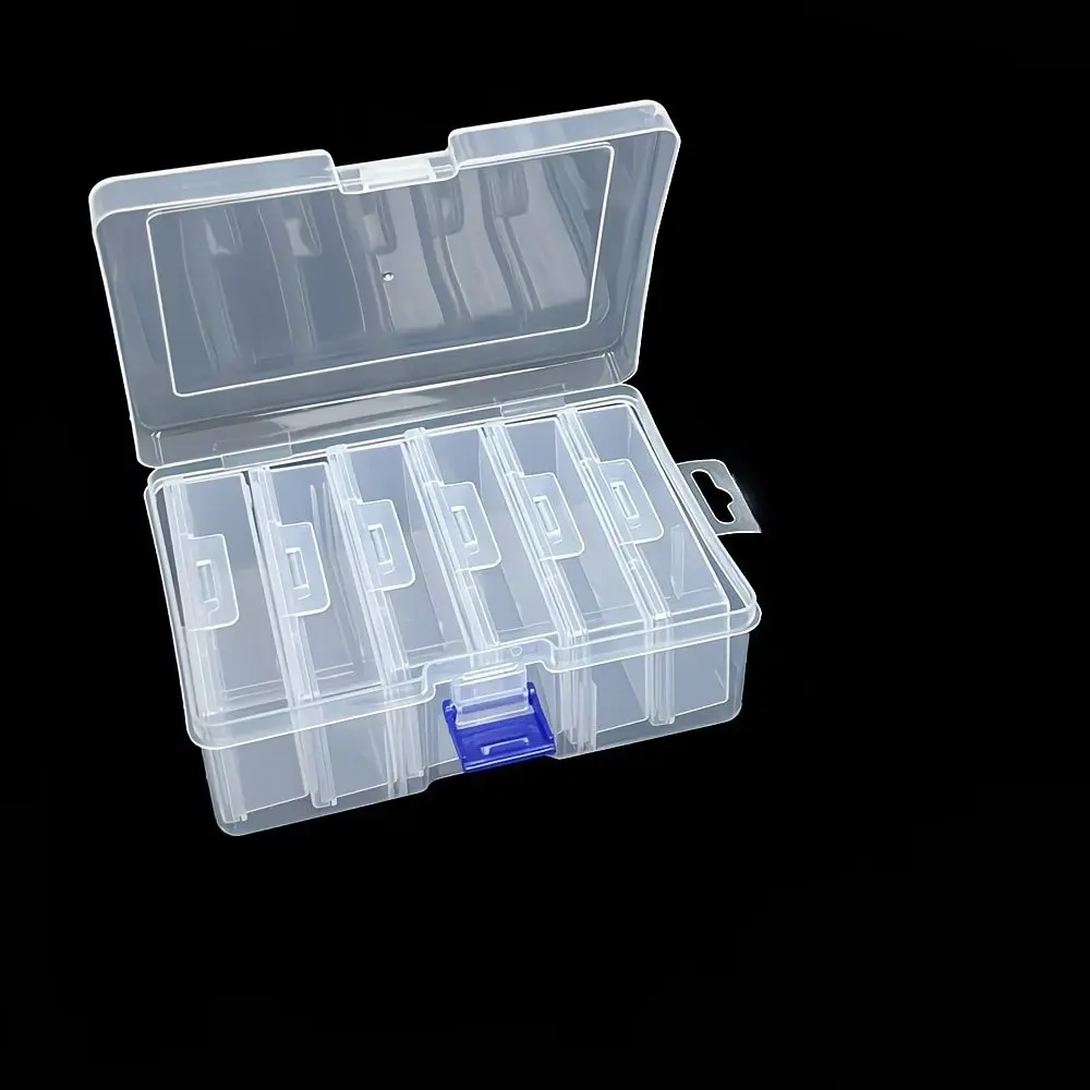 7 Piece Transparent Plastic Storage Box Set, Durable Rectangular Organizer, Lockable, Ideal for Jewelry, Crafts, Small Tools, Clear Design, Clear Storage Bins, Clear Plastic Boxes, Clear Plastic Organizers
