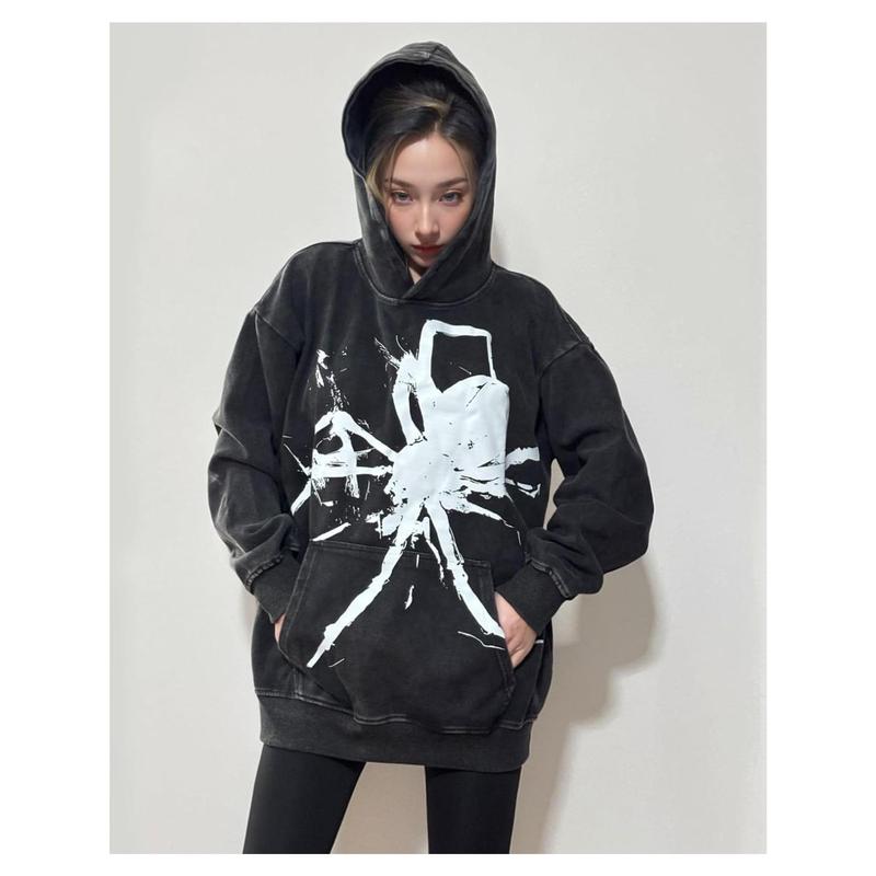 Unisex Hellstar/Spider Horror Hoodie Y2K Dark Streetwear Gothic Punk High Street Fashion Halloween Must-Have