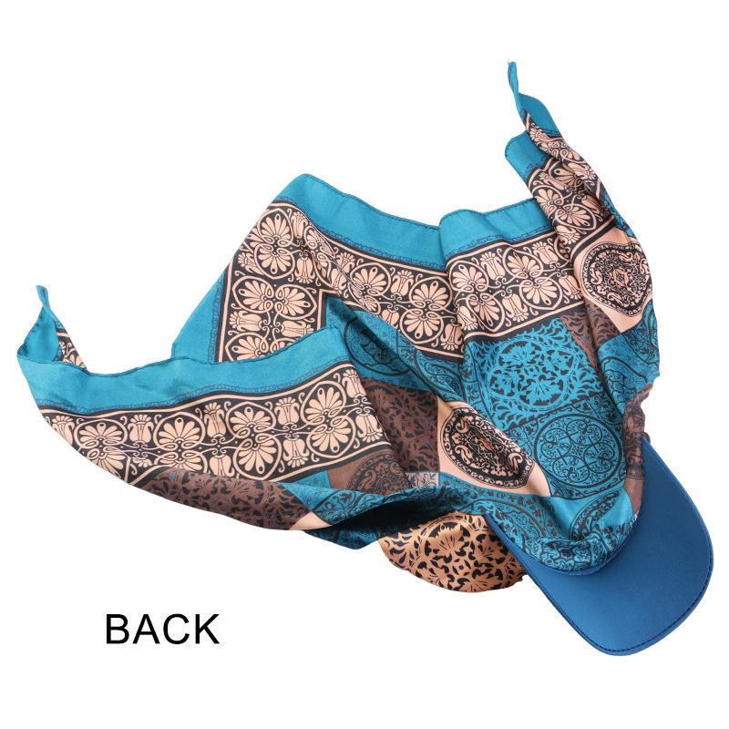 Satin Square Scarf Turban Hat, Outdoor Sun Protection Visor Cap for Women