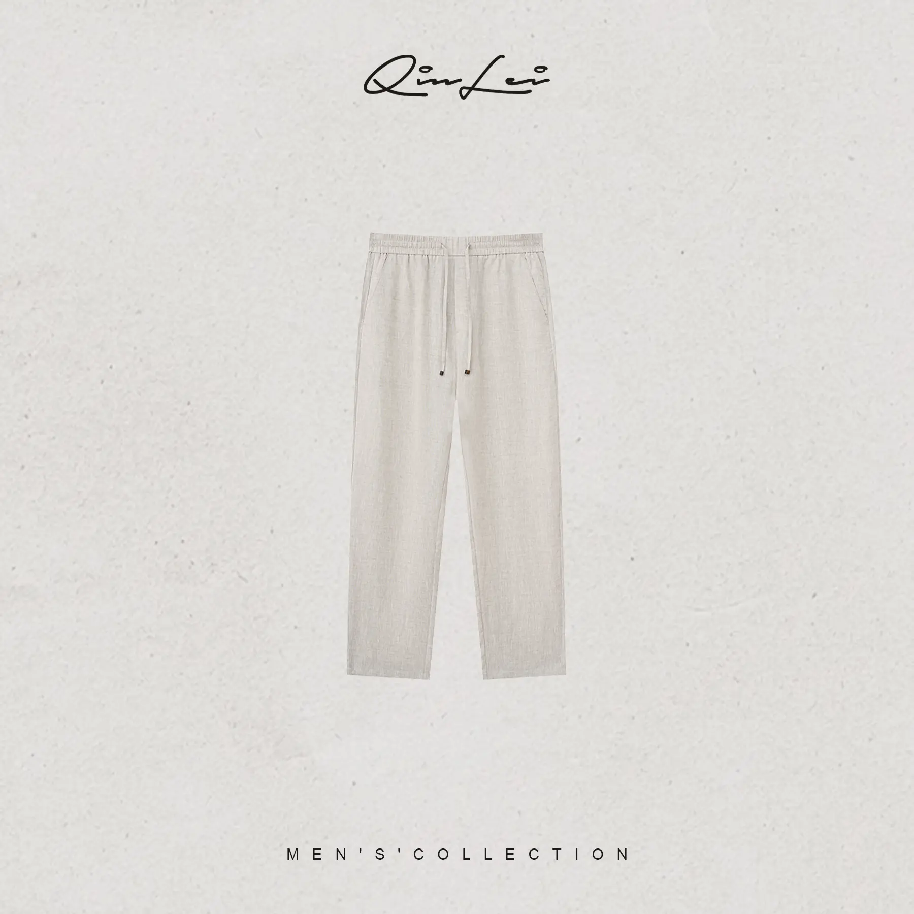 mbnl-f Men's Casual Slub Weave 100% Linen Trousers in Natural Color, Soft, Breathable, and Stylish, Linen Vibes, Plain, Trouser, Menswear, Pants, Elegant, Straight Legs, All Seasons
