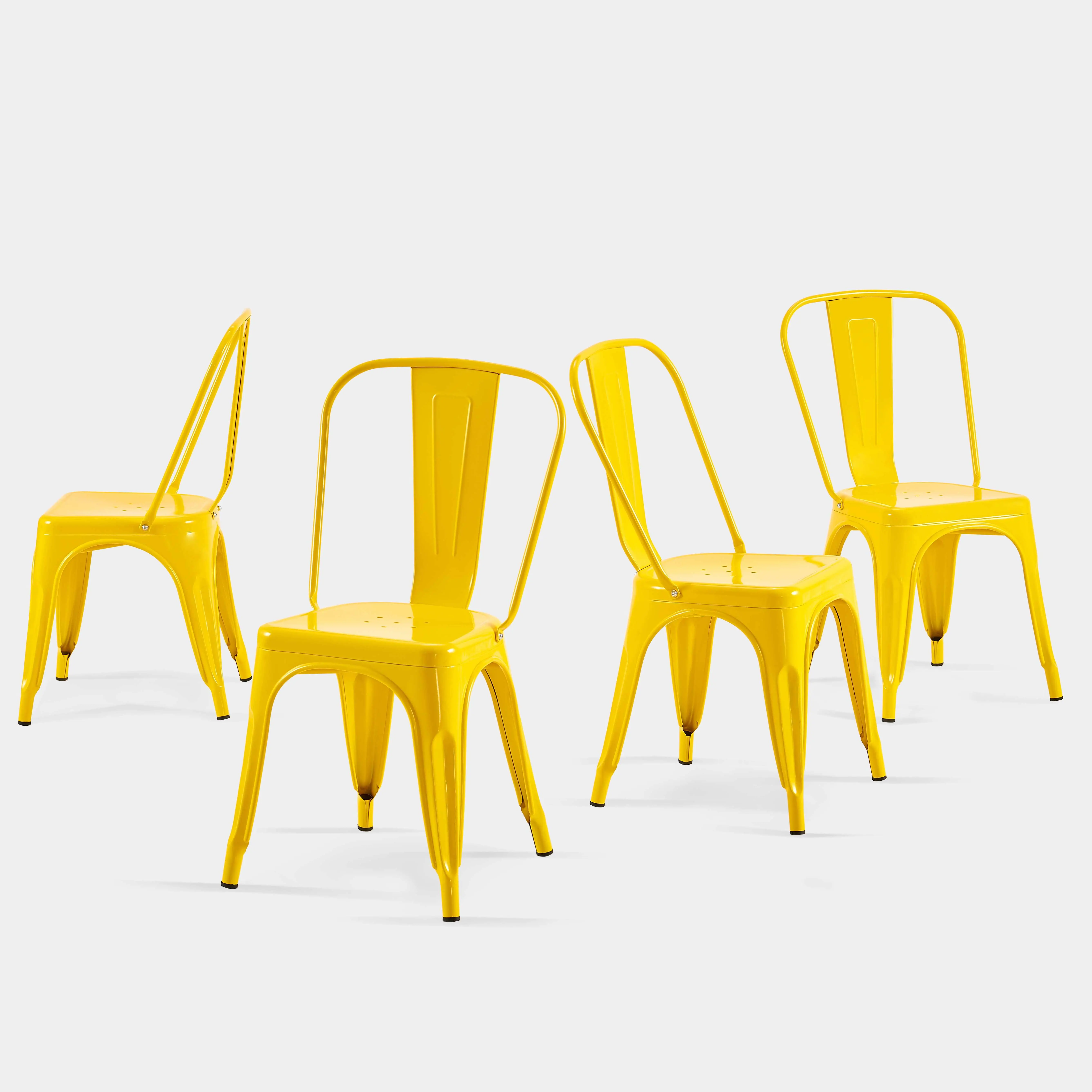 Stackable Metal Dining Chairs Set of 4, Fairy Pink,steel dining chairs with 330 lb capacity for kitchens, dining rooms, cafes, restaurants, events and covered patios.