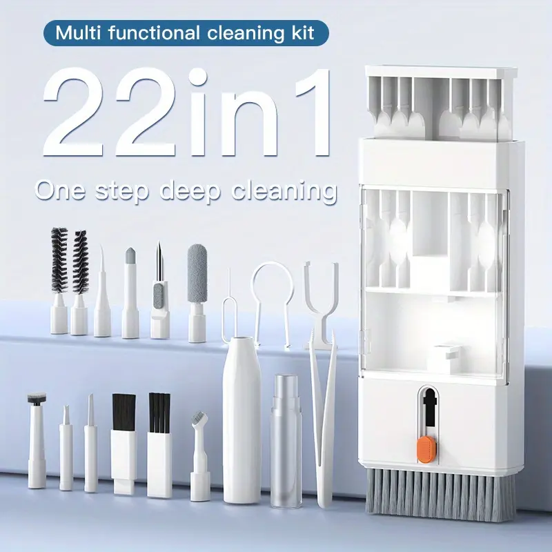 22-in-1 Multi-Function Cleaning Kit with Brush Pen | Universal for Digital Camera, Headset, Phone, Laptop & Keyboard (Portable Organizer Case)/ 20-in-1 Cleaner Kit/ 10-In-1 Cleaning Tool Camera Tablet Screen Headphone Cleaning Brush Keycap Puller