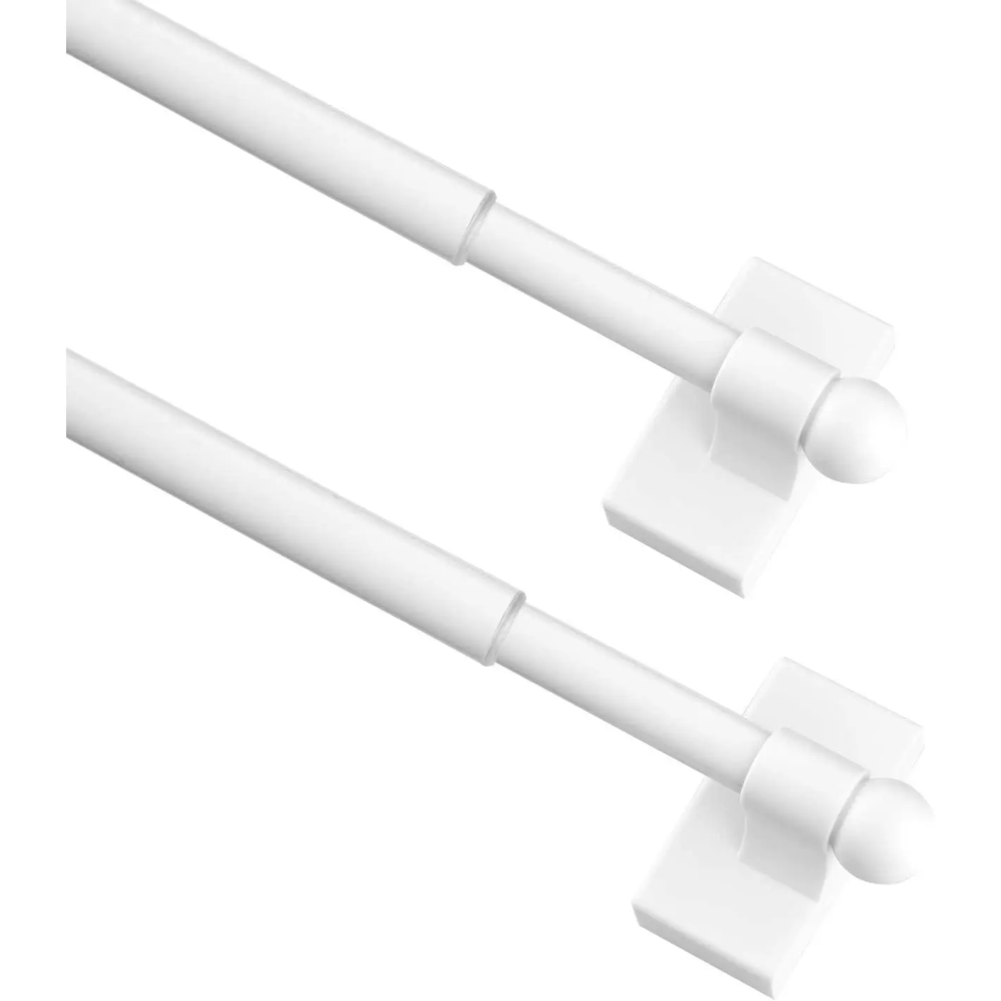 Magnetic Curtain Rods Multi-Use Adjustable Appliance Metal Doors Magnetic Rods, 16-28 Inch, 1/2 Inch Diameter, 2 Pack,White