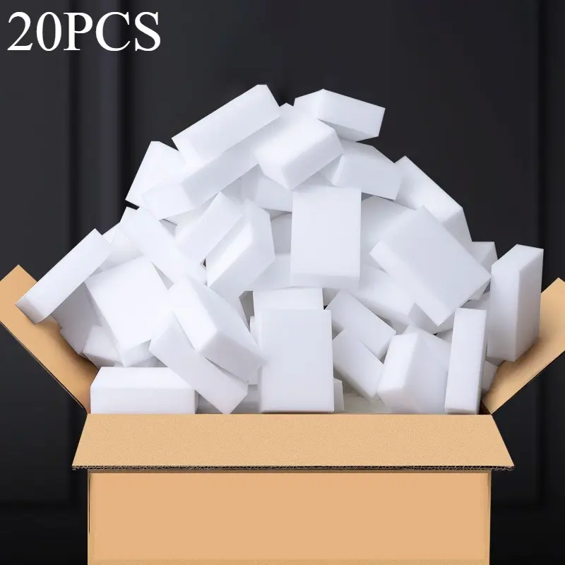 20Pcs Magic Eraser Cleaning Sponges, Soft Multi‑Purpose Household Sponge Erasers, Practical Cleaning Tools for Kitchen, Bathroom and Office Household Use