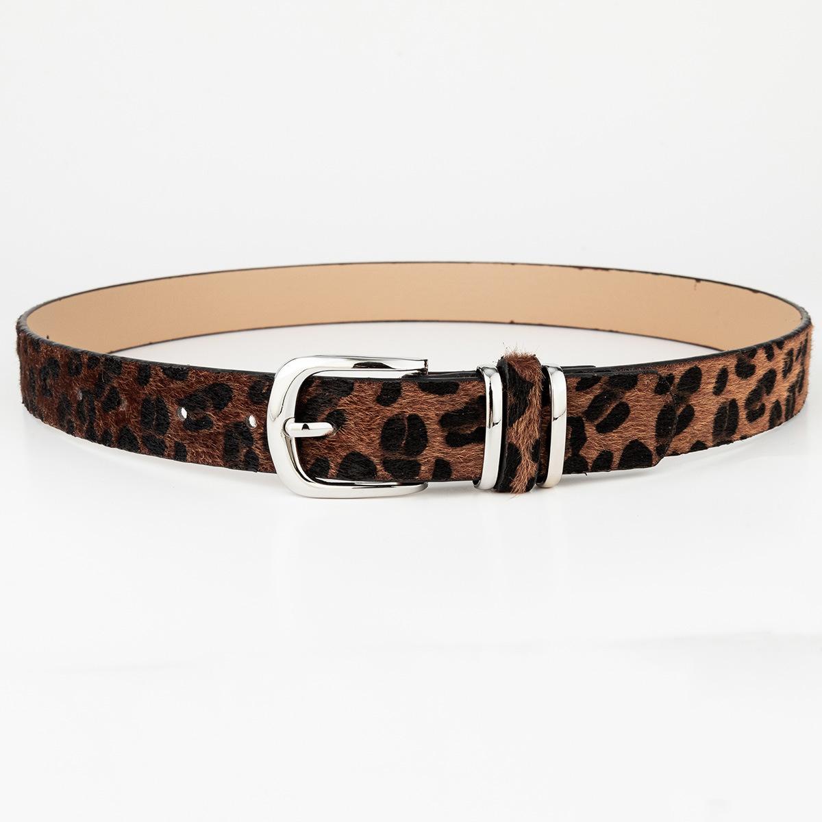 Four-season Y2K pin buckle snake print belt, spicy girl leopard print subculture millennium accessory, simple punk leather belt for women