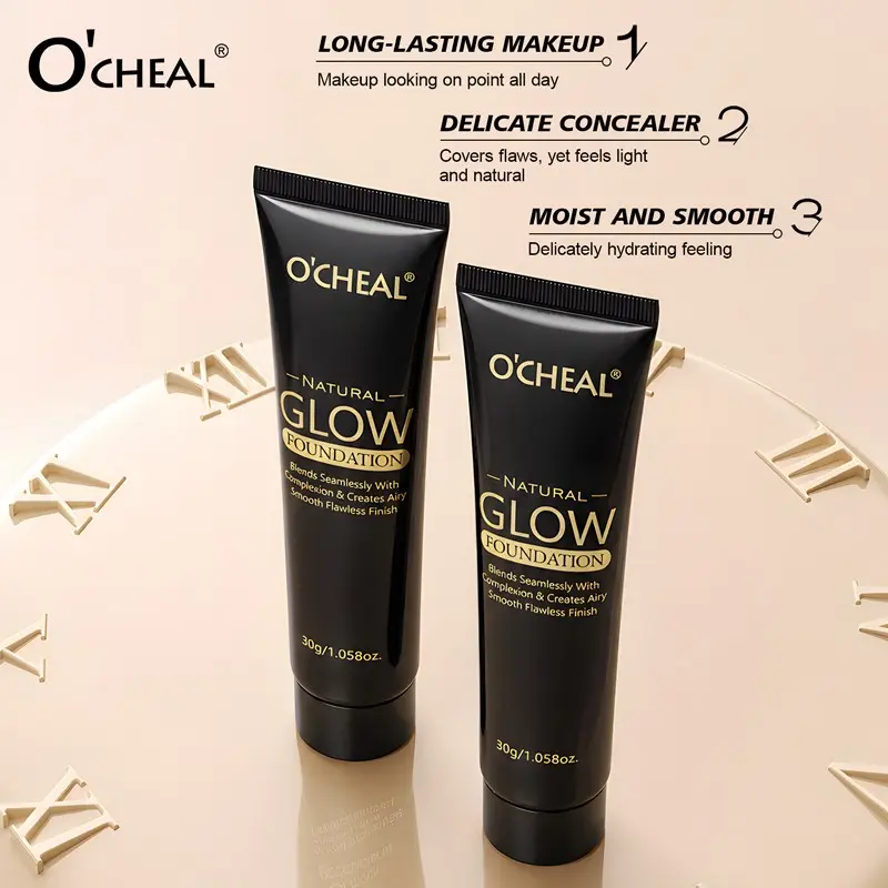 Liquid Foundation Brush Set, Moisturizing Concealer, Long-Lasting Flawless Finish, Smooth, Medium Coverage, Matte Finish, Ideal Gift for Women