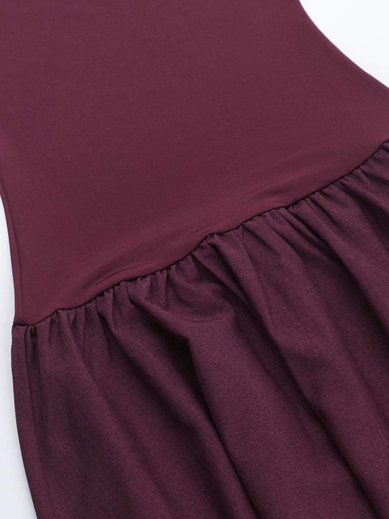 Elegant Plain Slim-Fitting A-Line Dress, Sexy Style Backless Design, Perfect for Casual & Party Wear, Women's Fashion Clothing