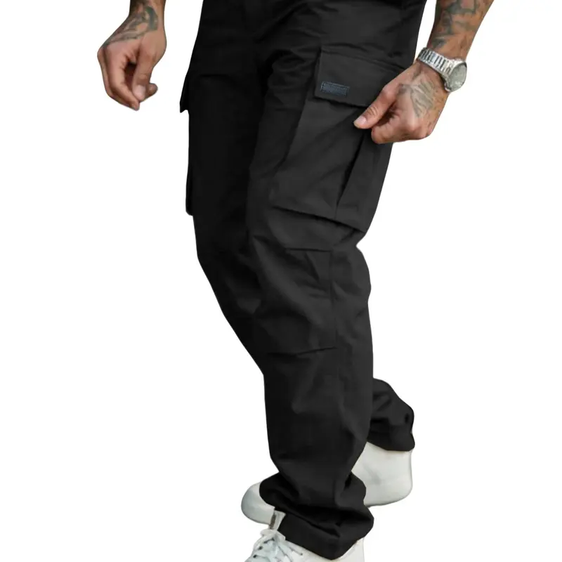 Men's Military Style Cargo Pants Trouser, Casual Pocket Pants, Aesthetic Loose Fit Multi-Pocket Design, Perfect for Outdoor Activities & Daily Wear