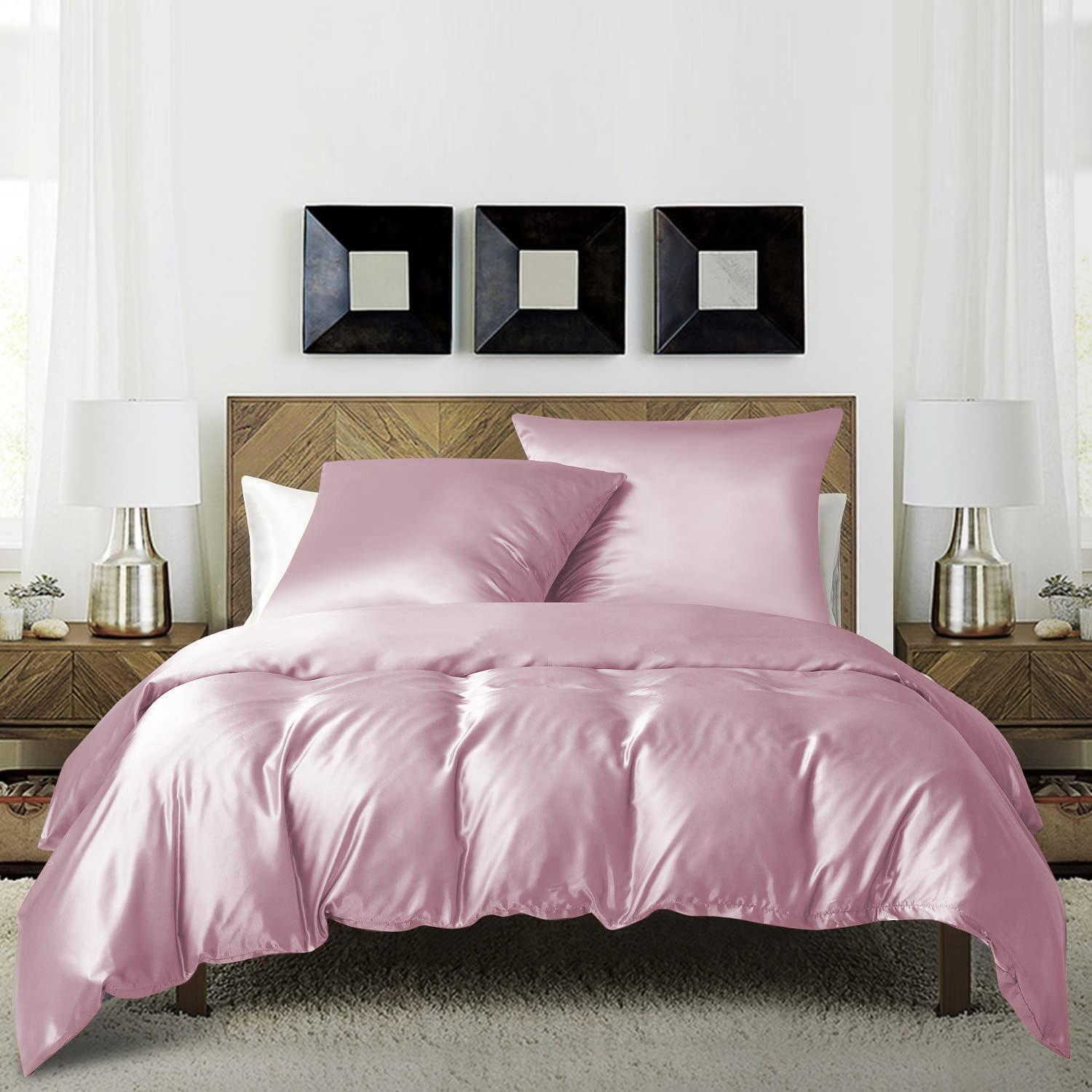 Solid Color Satin Duvet Cover Set, 2/3 Counts/set Including 1 Duvet Cover & 1/2 Pillowcase without Filler, Soft Comfortable Bedding Set for Home Bedroom, Bed Sets