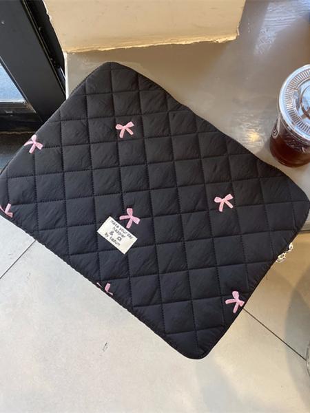 Cute Lingge Embroidered Bow Tablet Bag Laptop Bag compatible with Macbook Full of Girl Hearts Laptop Cover