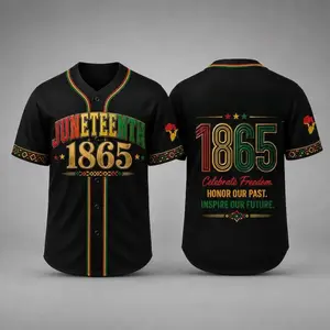 Juneteenth 1865 Baseball Jersey, All Print Baseball Jersey, Black History Juneteenth Freedom Gift, Casual Freedom Jersey