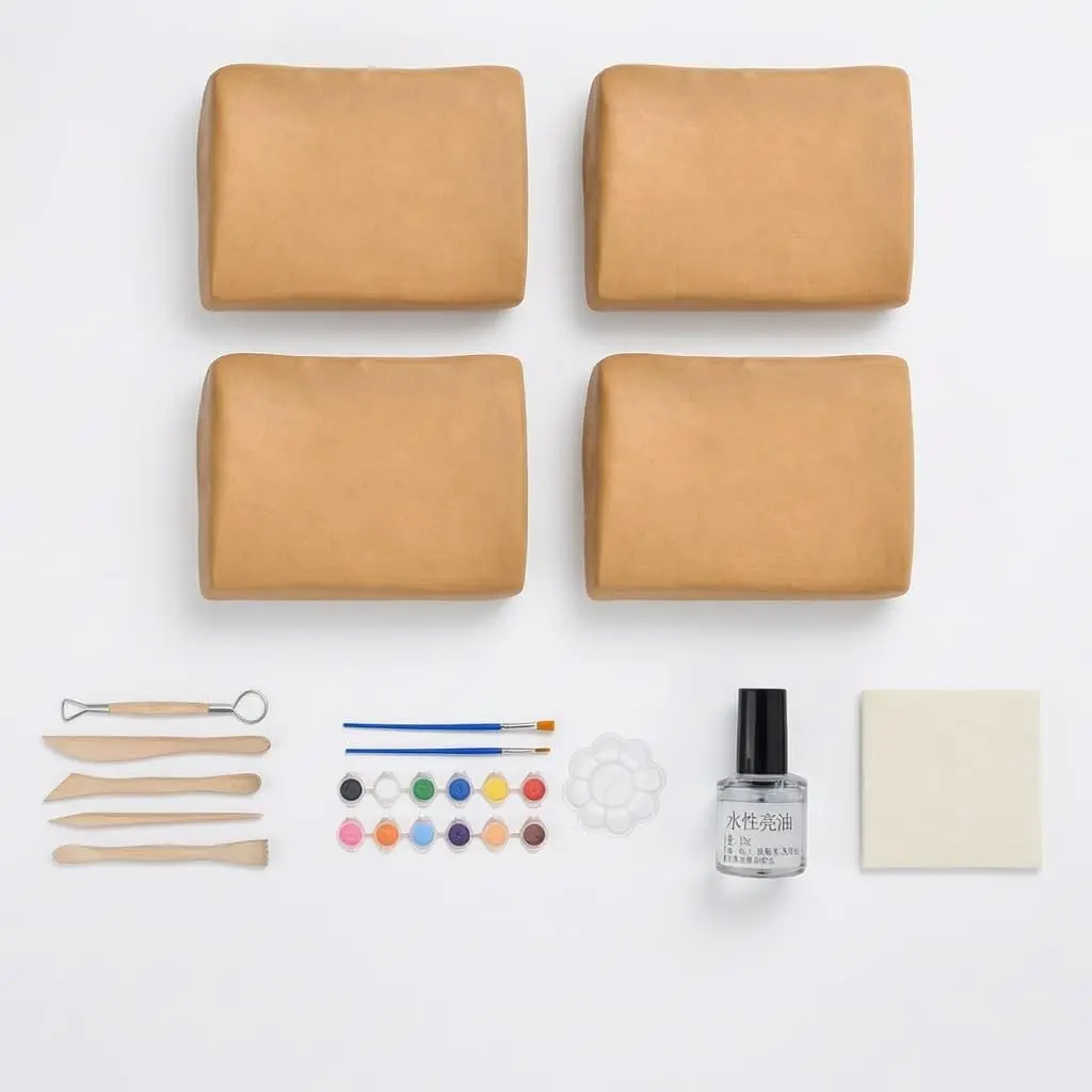 DIY Clay Craft Kit, No-Bake Modeling Clay Set, Ideal for Students and Artists, Clay Sculpting Tools, Creative Art Supplies