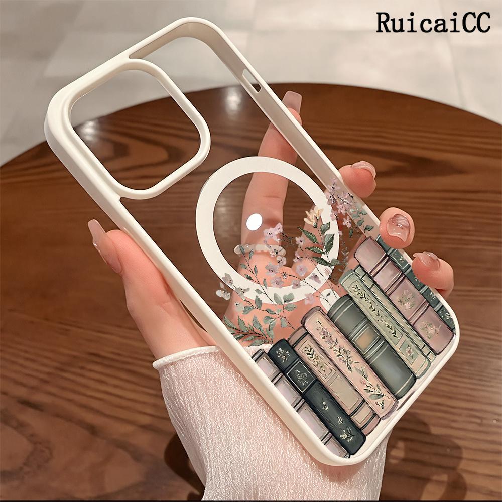 Premium Magnetic Phone Cases for iPhone11/12/13/14/15/16//17/Air/promax/Plus  Floral Bookshelf y2k cased MagSafe Ready, Anti-Fall, Springtok and Ultra-Thin Design | Perfect for Everyday Use Screen Protector Resistance