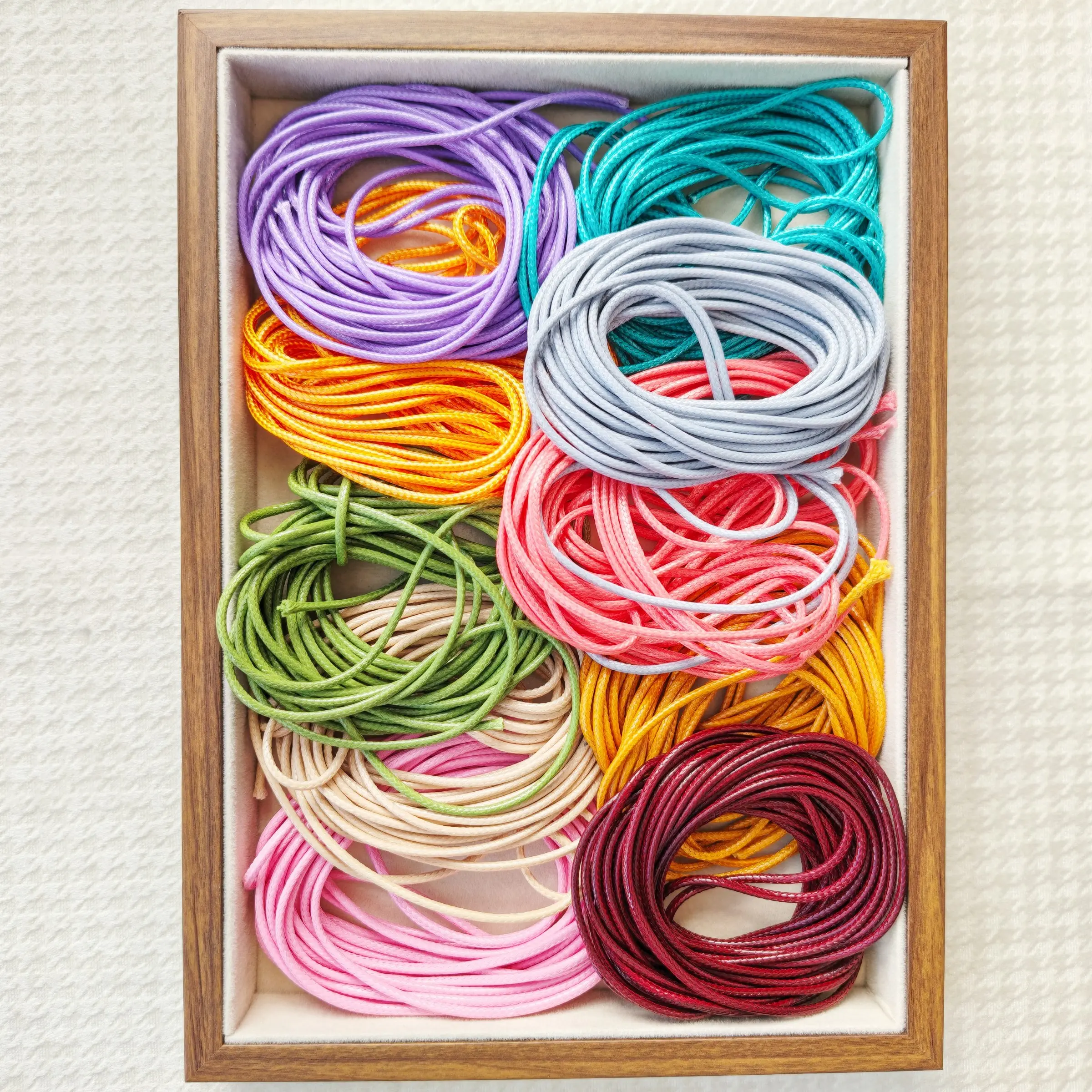 2mm Korean Waxed Polyester Cord Kit, 10 Colors 5M Each, Full Beginner DIY Braiding Set for Thick Bracelet, Keychain, Macrame & Handmade Jewelry Making Supplies