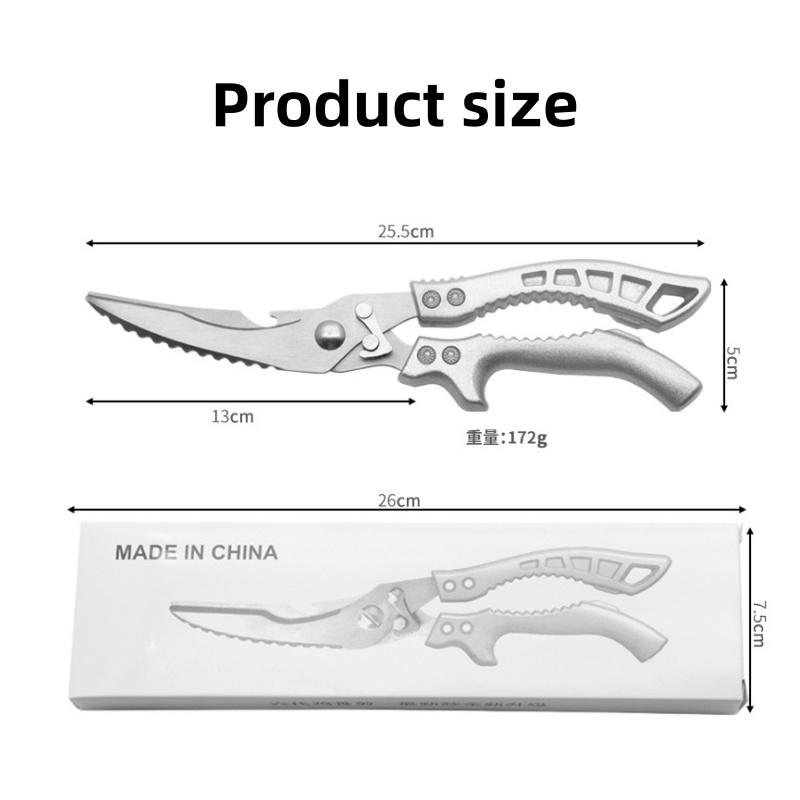Heavy Duty Stainless Steel Kitchen Shears, Non-slip Grip With Safety Lock, Dishwasher Safe Scissors for Meat Fish Veggie Cutting-MM1