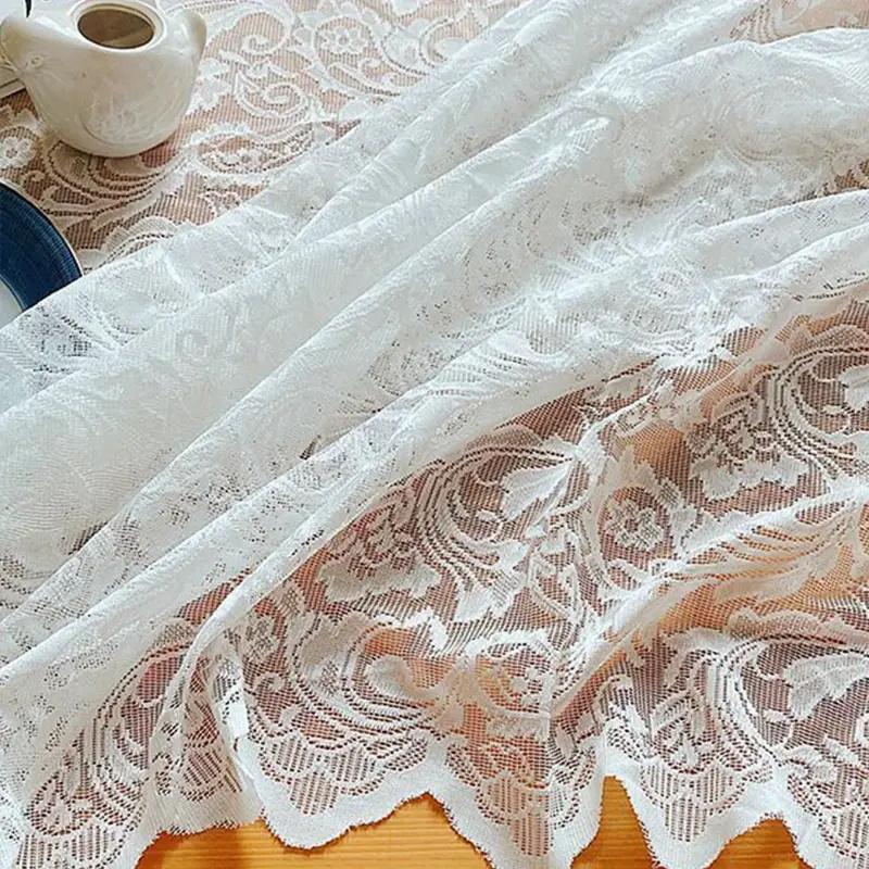 Lace Tablecloth, Rectangular Tablecloth with Phoenix Tail Lace Edging, Table Decoration for Dining Table & Coffee Table, Home Decor, Washable Table Cover