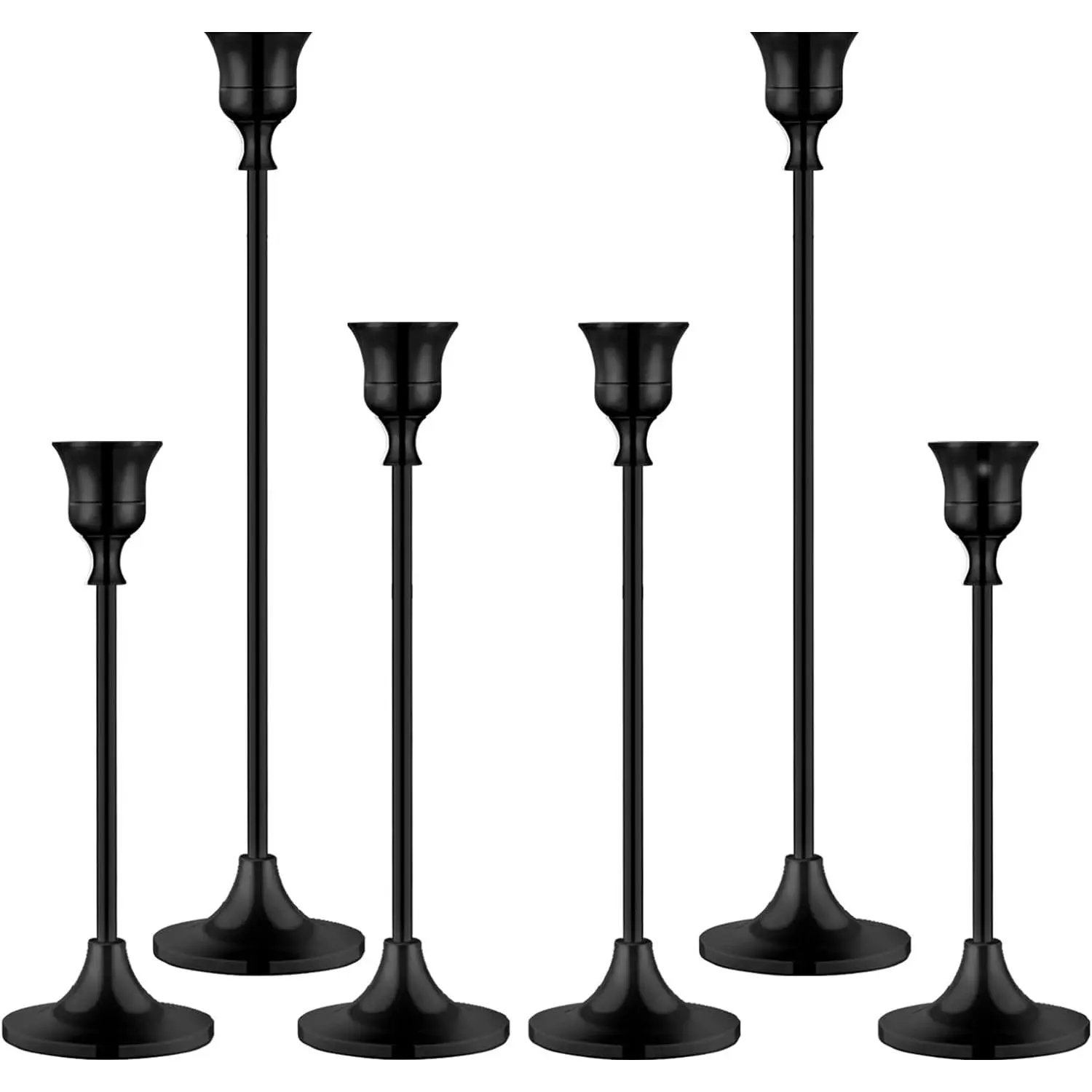 Black Vintage Taper Candlestick Holders Candelabra for Fireplace Party Dining Home