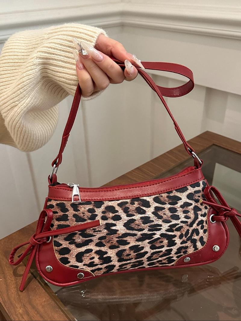 Women's Fashion Leopard Print Crossbody Bag, Casual Versatile Shoulder Bag for Daily Used, Trendy All-match Commuter Bag, Girl Fashionable Shopping Bag