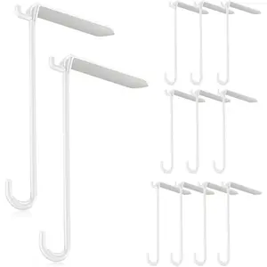 12 Pcs Patio Hooks 3 x 8 Inch String Light Hangers Aluminum Patio Cover Hanger Plastic White Hooks Wind Chimes Hanging for Solid Insulated Roof String Lighting and Lightweight Decorationfidget toys