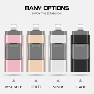 4 in 1 OTG Flash Drive for iPhone, iPad & Type-C & Android Phones & Computer, USB 3.0 High Speed Memory Stick 64GB 128GB 256GB 512GB 1TB Photo Stick Pen Drive Thumb Drive with Backup Function