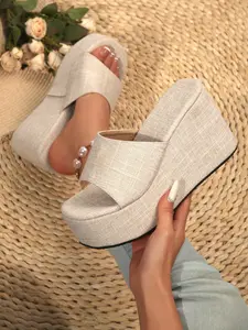 Women’s Platform Wedge Sandals Open Toe Slip On Mule Sandals, Casual Wide Strap Summer Sandals for Vacation, Beach, Holiday, Resort, Travel and Daily Wear