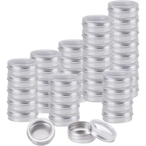30 Pack 4 oz Round Tins Screw Top Tin Cans with Clear Window  Metal  Containers  Travel Storage Jars for Kitchen, Office, Candies, Gifts, Arts & Crafts