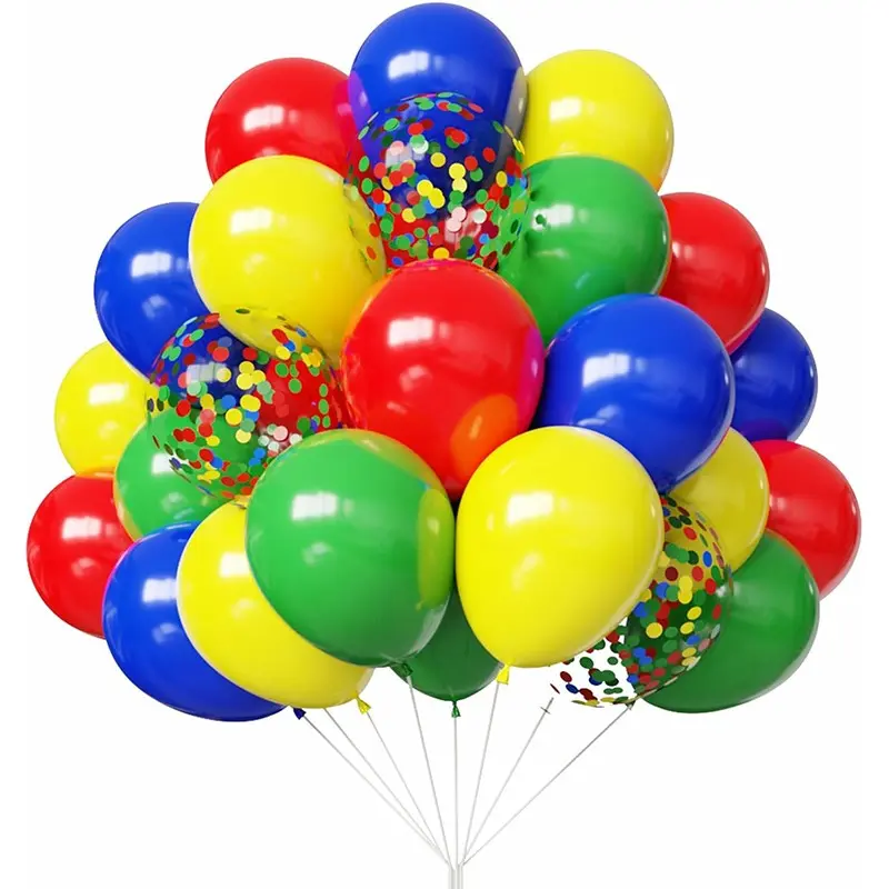 Red Blue Green Yellow Balloons, 67pcs 10/12 Inch Colorful Latex Balloons for Birthday, Baby Shower, Carnival Circus Party Decorations
