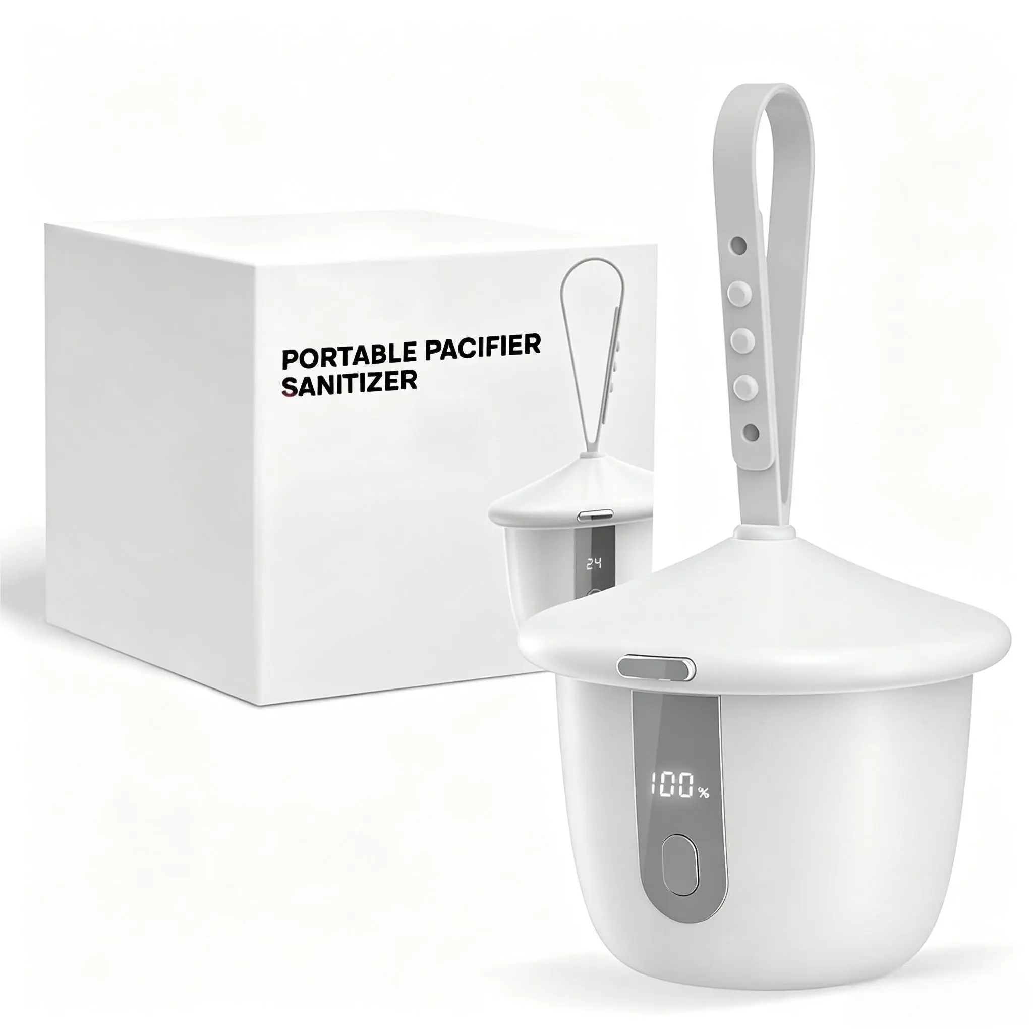 Portable UV Sanitizer with Smart Display, Dual 60/180s Disinfection Modes, for Baby Pacifiers, Teethers, UV Sterilizer